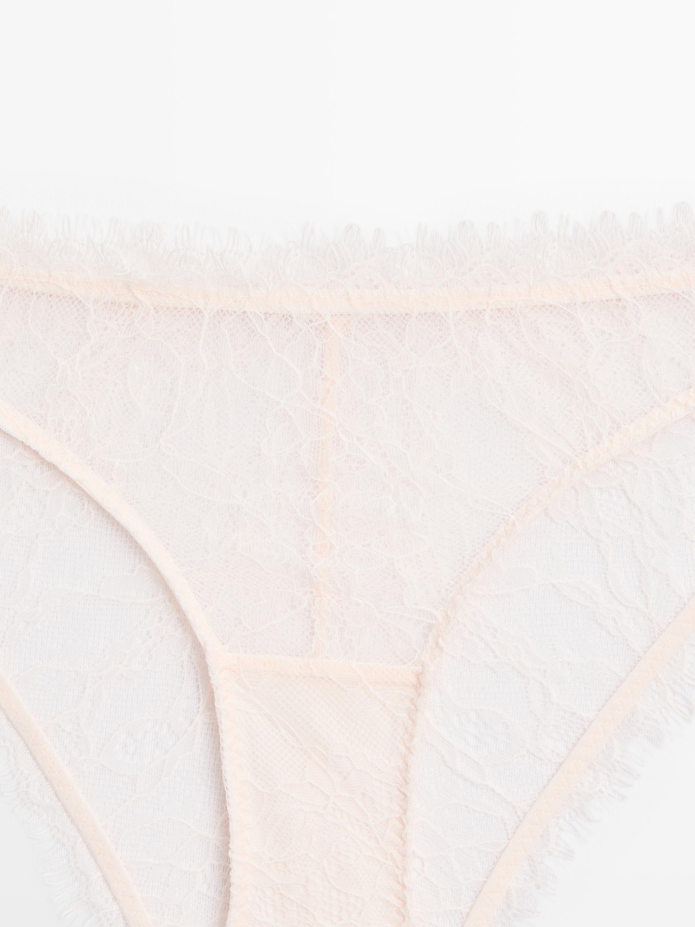 Lace briefs with frayed detail